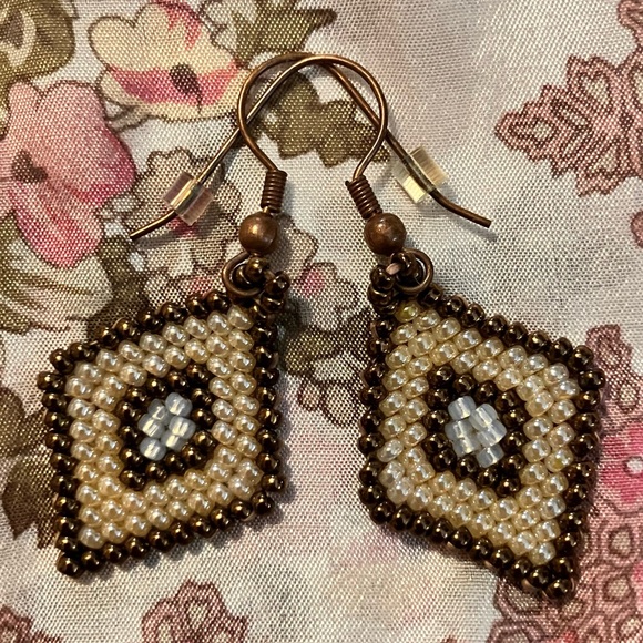 HAND CRAFTED BOHEMIAN BEADED EARRINGS *NEW *JAPANESE GLASS BEADS *LIGHTWEIGHT - Picture 6 of 6